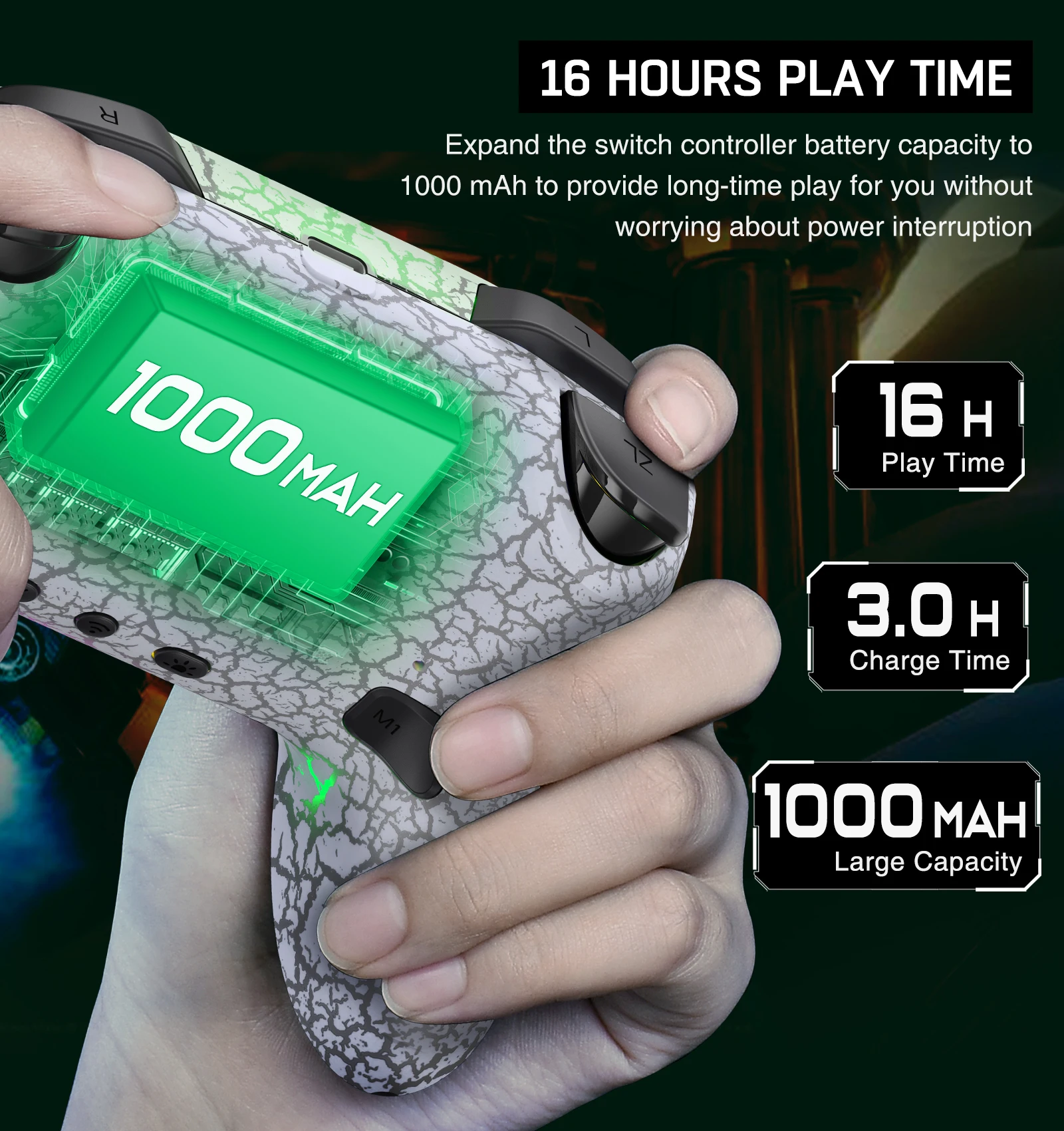 Беспроводной контроллер DinoFire 2 4G Bluetooth геймпад с RGB светильник 6 осей для Nintendo Switch