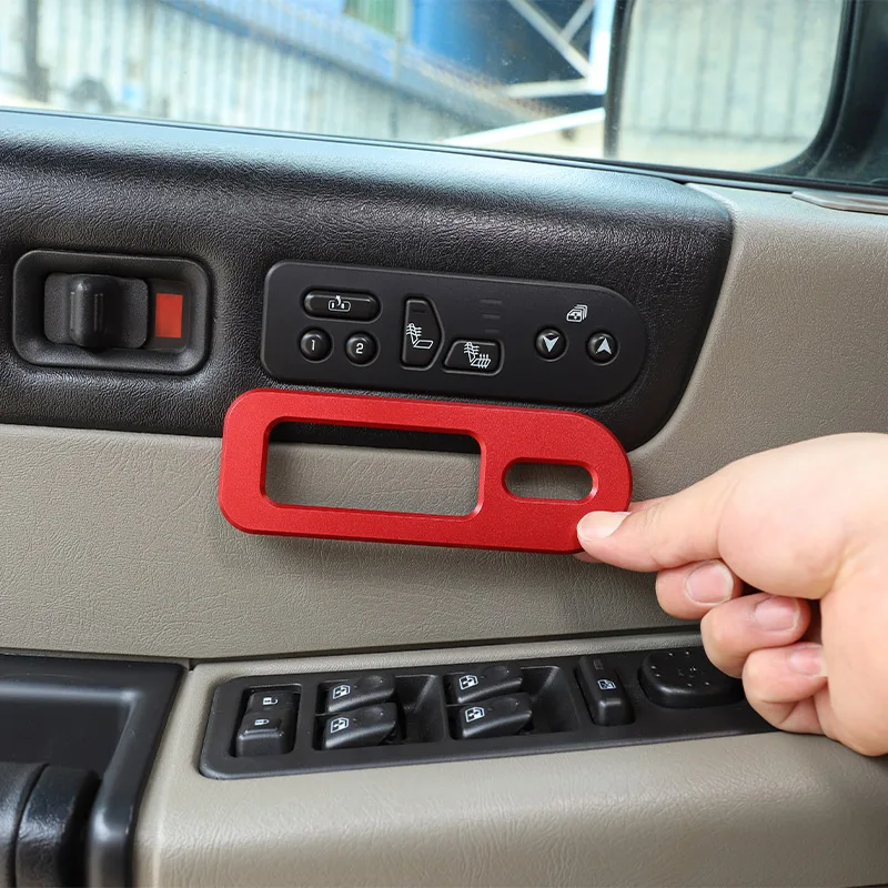 

Для Hummer H2 2003-2007 из алюминиевого сплава Серебряная/красная кнопка памяти для автомобильного сиденья декоративная рамка наклейка аксессуары для интерьера автомобиля