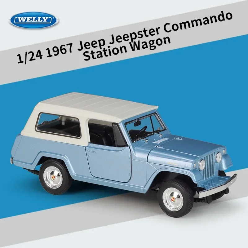 Модель автомобиля WELLY 1:24 Jeep Jeepster командировочная из сплава 1967 Литые и игрушечные
