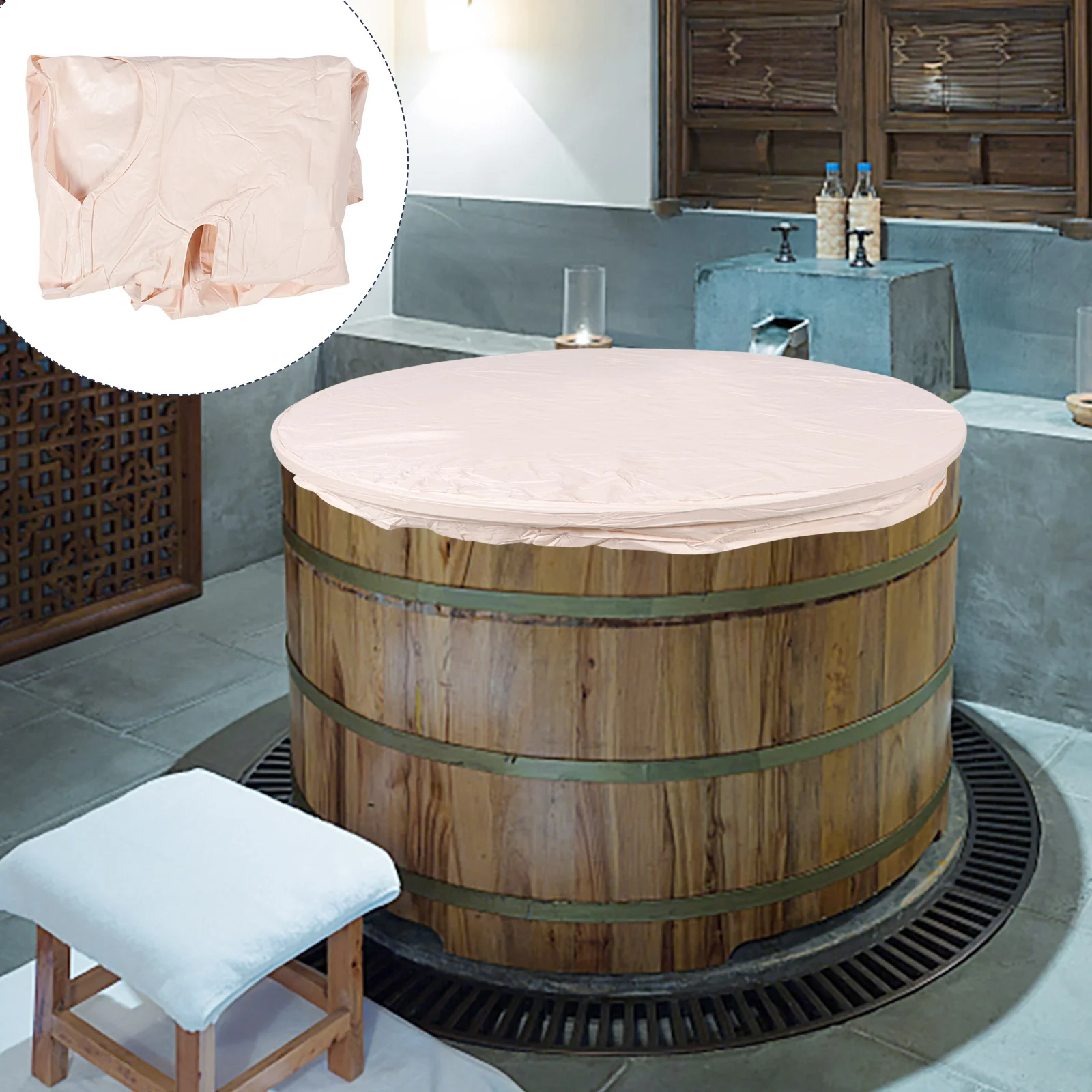 

Folding Bathtub Cover Portable Bathtub Lid Spa Bath Tub Insulation Cover Soaking Tub Ice Bath Tub Accessories Outdoor Shower