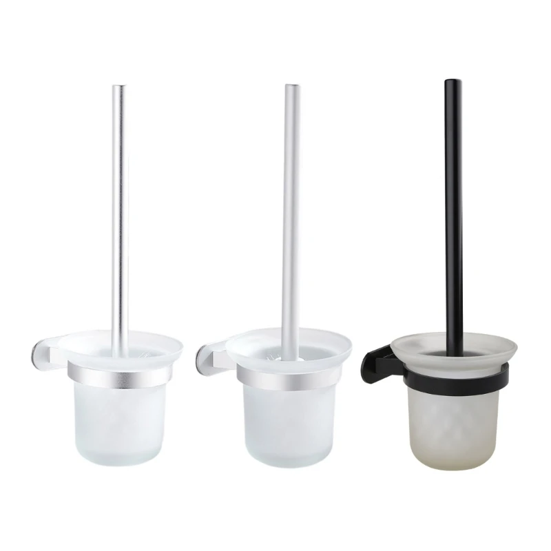 

Wall Mounted Toilet Bowl Brush & Holder Home Soft Bristles Toilet Cleaning Brush