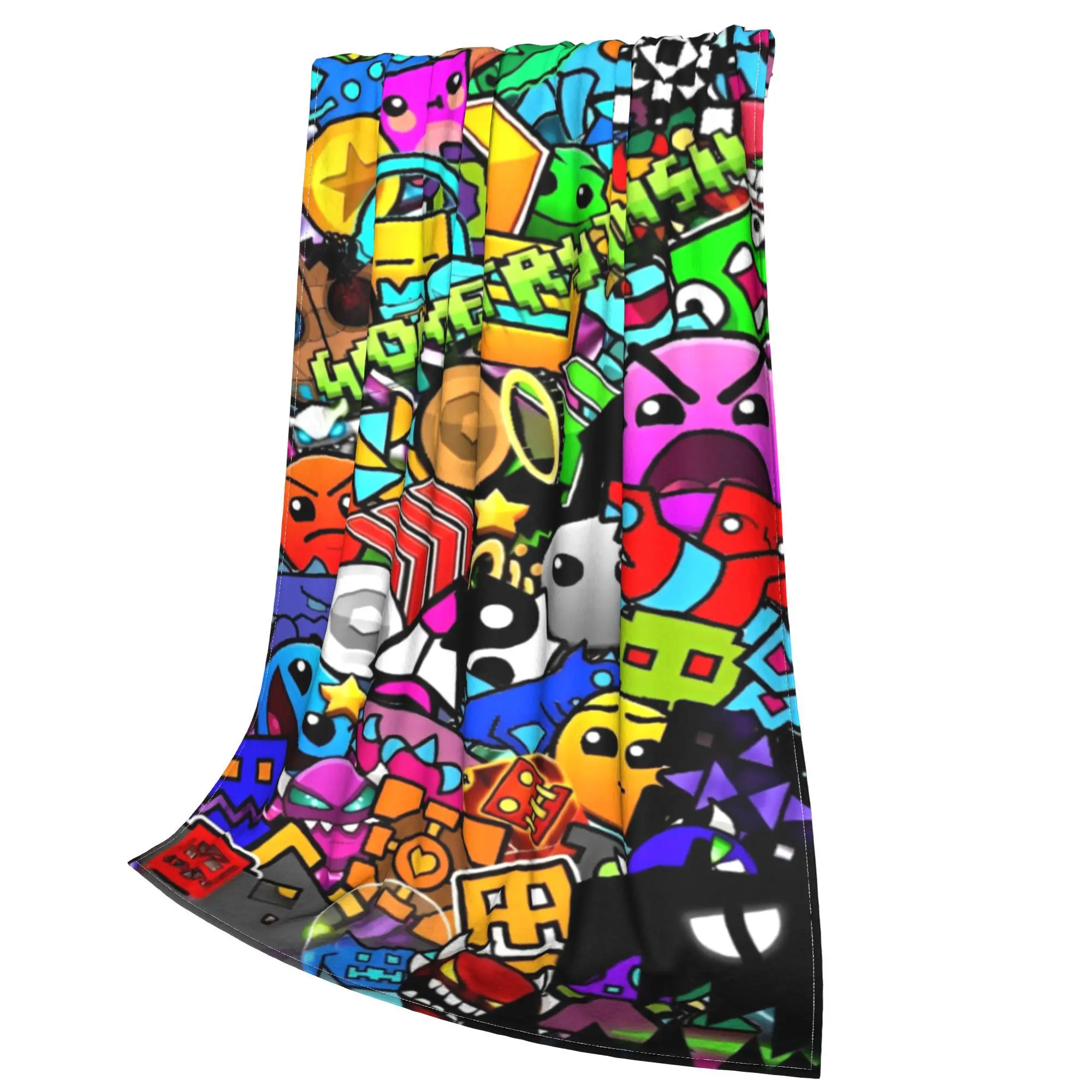 Геометрическое одеяло для видеоигр ультрамягкое бархатное в подарок