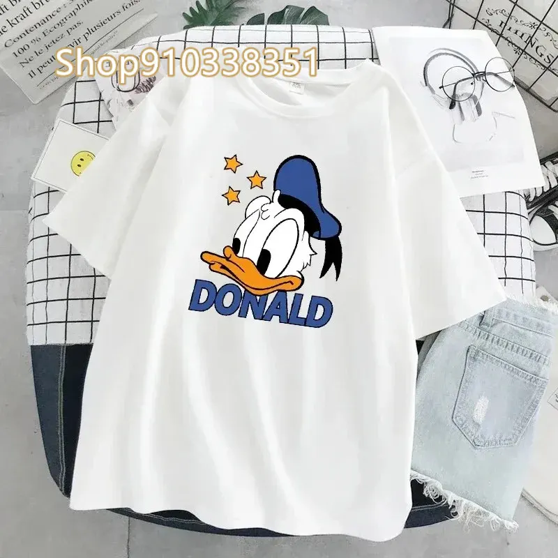 Высококачественная Футболка с принтом Дональда Дак Дейзи Мультфильм короткими