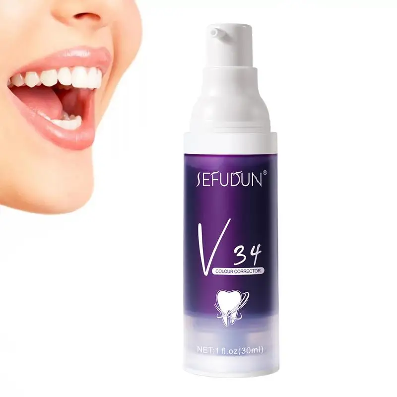 

Teeth Whitener Toothpaste 30ml V34 Tooth Color Corrector Oral Cleaning Care Bright Smile Tooth Paste Stain Removal Fresh Breath