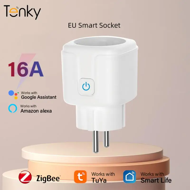 

Смарт-розетка Tenky Tuya Zigbee, 16 а, с поддержкой Alexa/Google Assistant