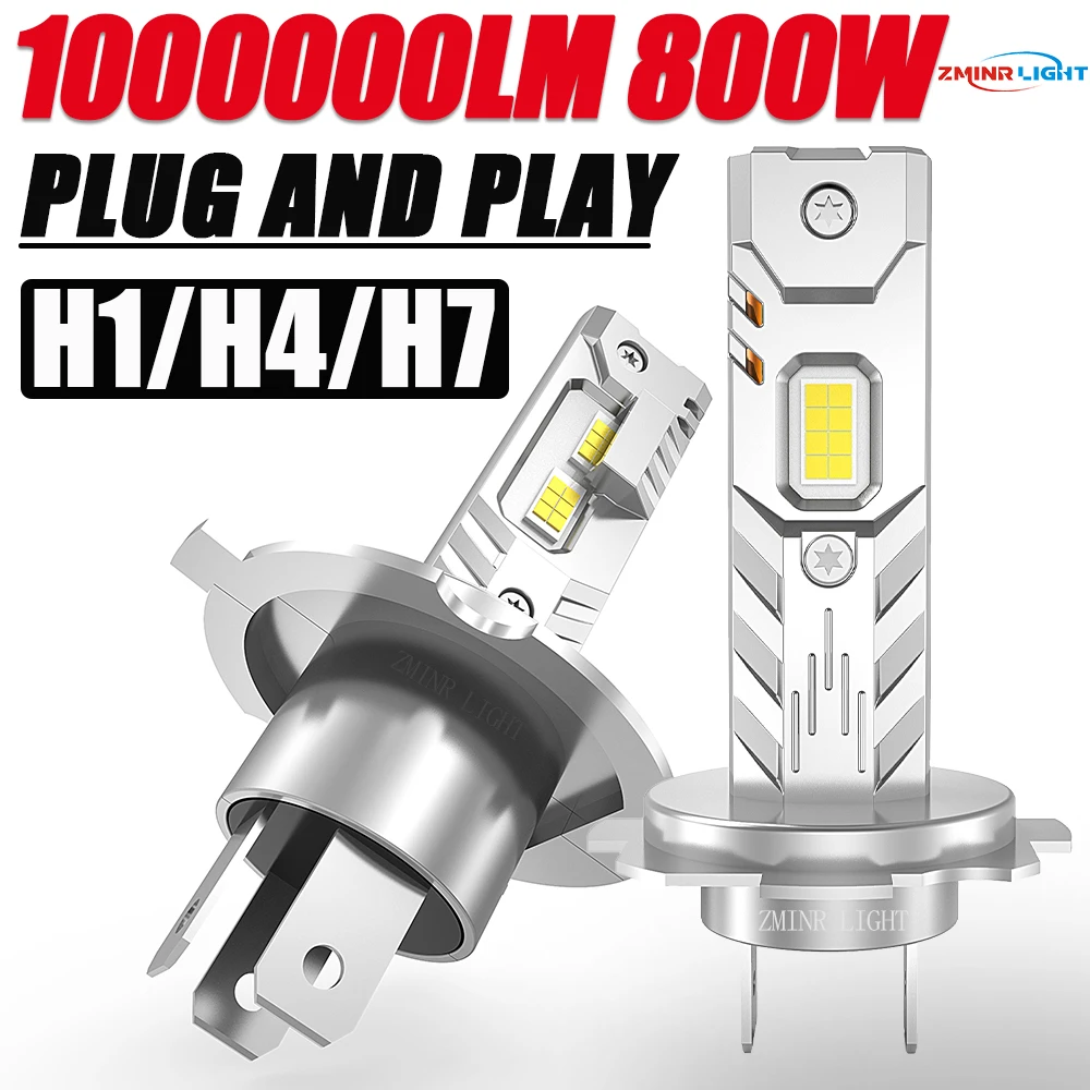 H7 H4 H1 LED Lights for Car Headlight Bulb 1000000LM Mini Wireless Auto Lamp +800% Bright Spotlights Automobile Headlamp 12V 24V