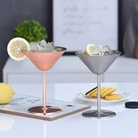 stainless steel cocktail glass ktv creative triangle red wine glass european style martini glass high footed rose gold glass cup