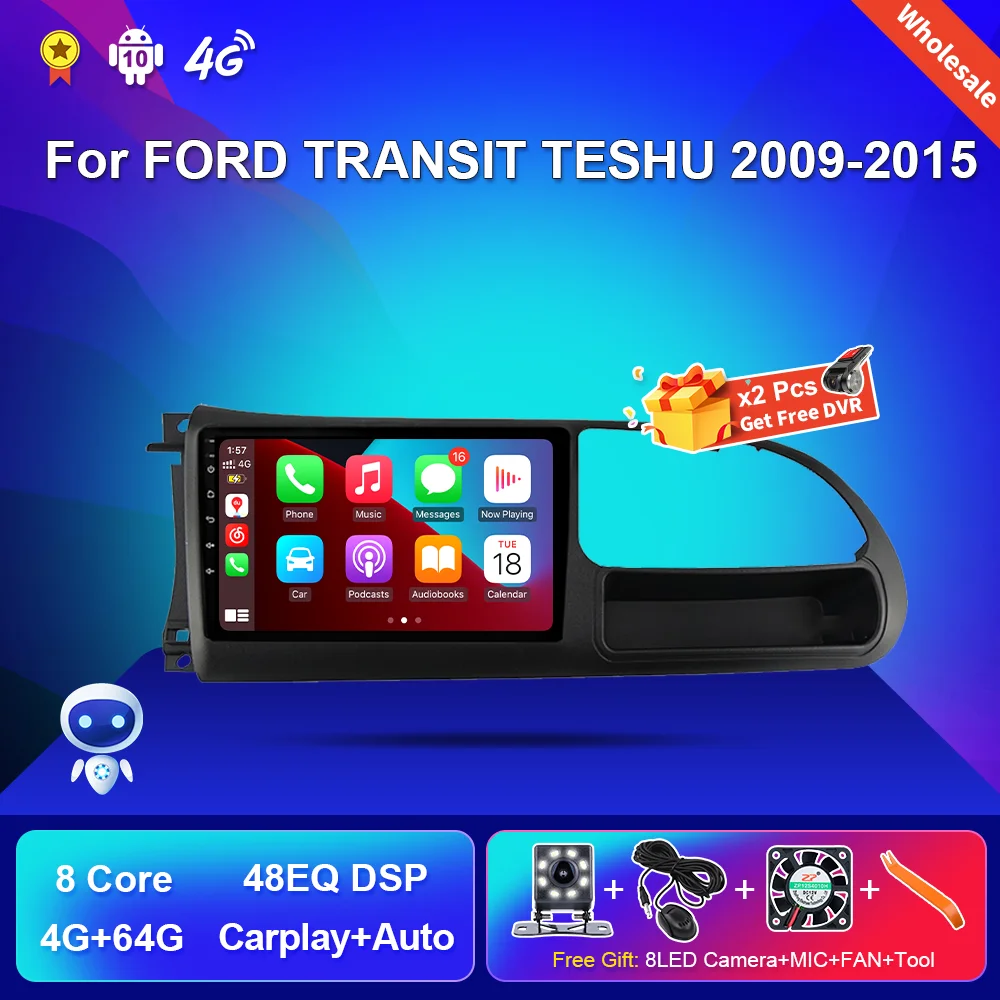 

Автомагнитола для FORD TRANSIT TESHU 2009-2015, автомагнитола Android Auto Carplay 1280*720, IPS экран, сенсорная навигация, GPS, Wi-Fi, 64 ГБ, 4 Гб