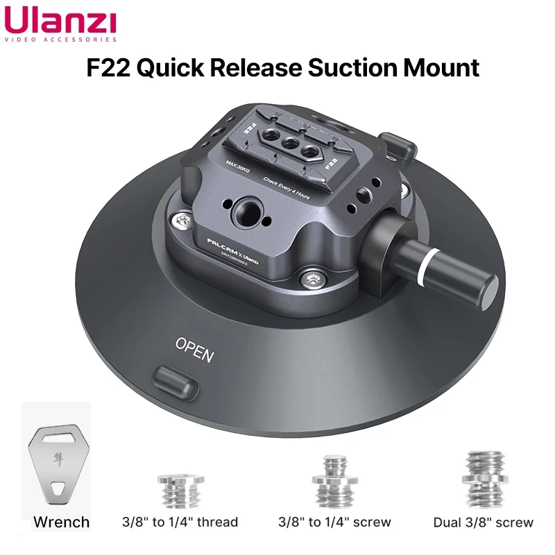 

Ulanzi FALCAM F22 Quick Release Suction Cup for DSLR Camera Aciton Camera Smartphone 3-6 inch Camera Suction Cup with 1/4 3/8