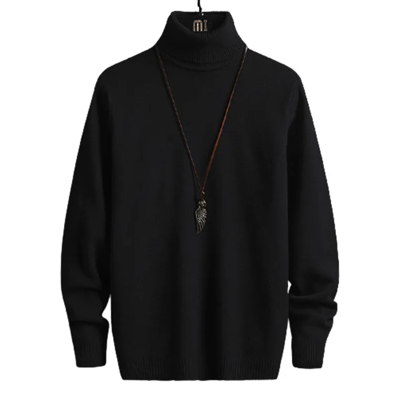

Turtleneck Sweaters Men Solid Pullovers Winter Knitted Sweater Turtleneck Pullovers Black Winter Warm Sweater Men Clothing