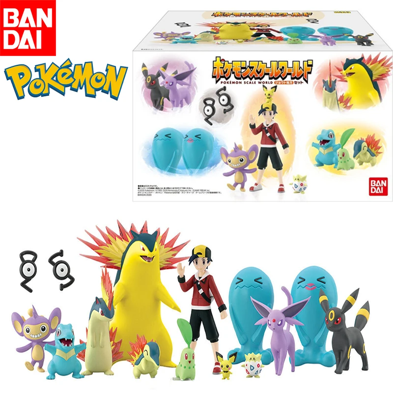 

BANDAI Pokemon Scale World 1/20 Johto Region Gold Wobbuffet Cyndaquil Chikorita Suit Set Ver. Anime Action Figures Model Toy