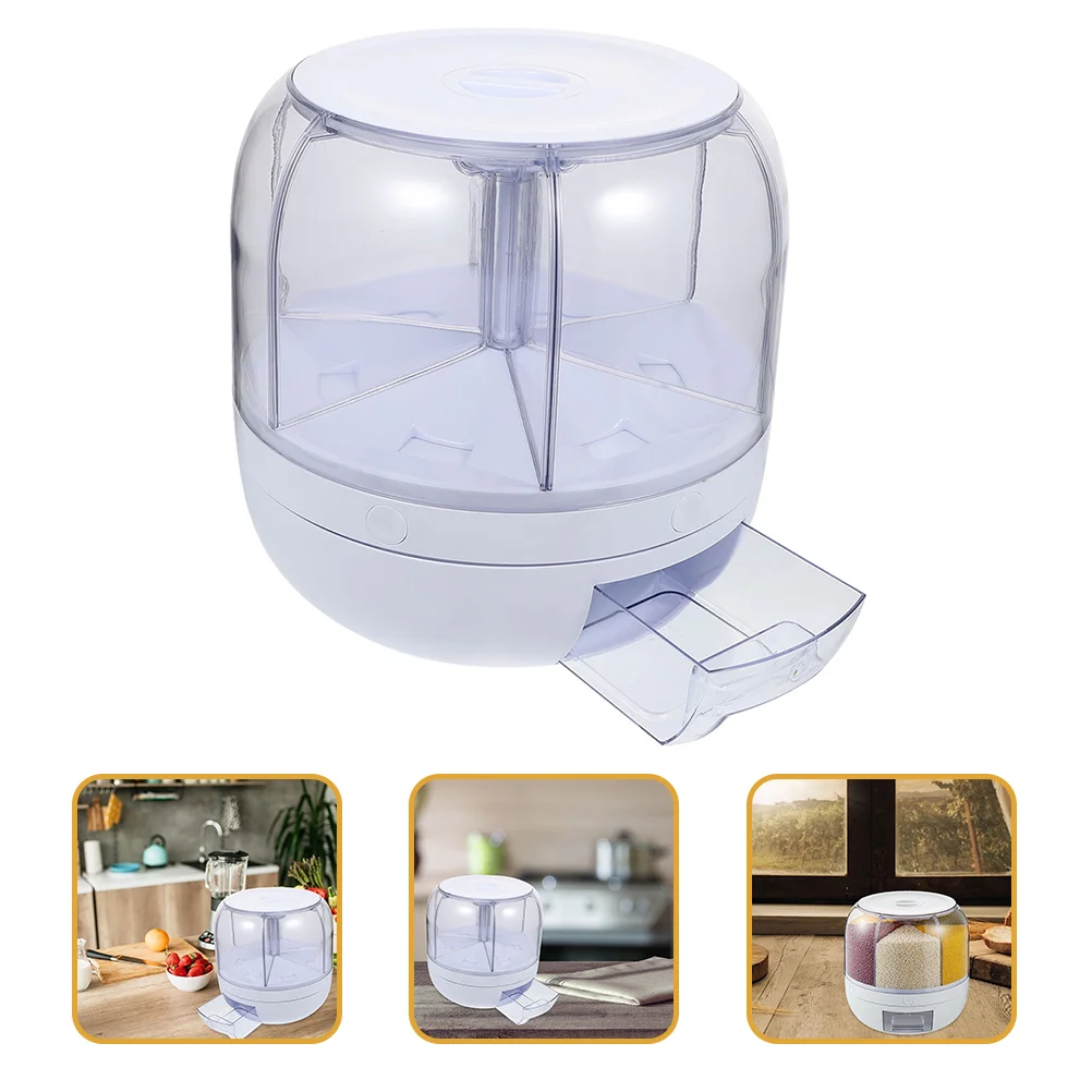 

Dispenser Rice Storage Container Bucket Grain Cereal Dry Box Airtight Kitchen Bean Wall Bin Tank Grains Pet Countertop Sealed