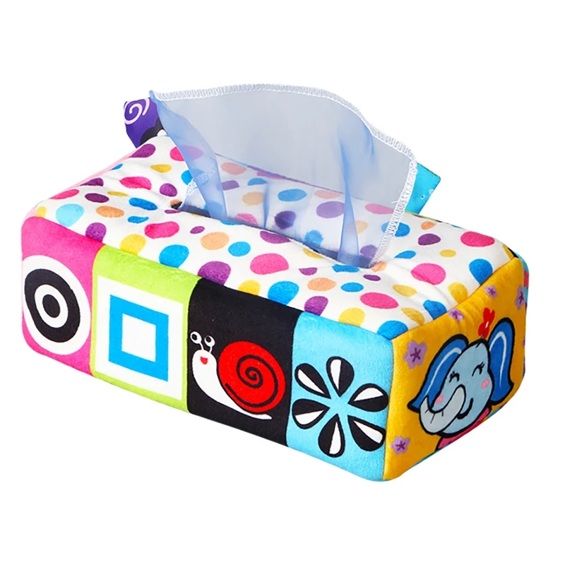 

Sensory Pull Along Toddler Infant Baby Tissue Box For Kids STEM Manipulative Preschool Learning Tissue Box Toy