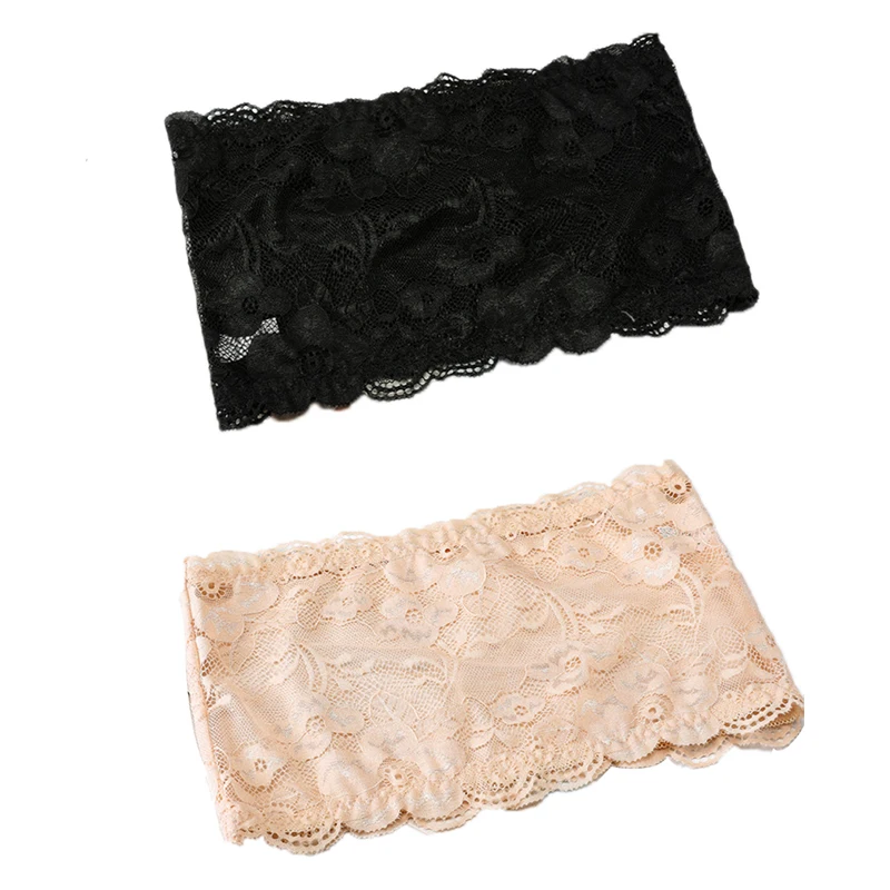 

1Pair Sexy Strapless Off Shoulder Crop Tube Top Solid Color Stretchy Bandeau Seamless Casual Women Basic Breast Wrap