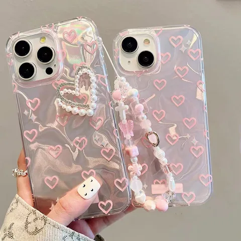 Чехол Love Heart Pearl 3D для Realme 14 Pro Plus 14T 12 13 11 C31 C33 C21 C20 C11 C67 4G 5G 8 7 Pro C2, чехлы для телефонов