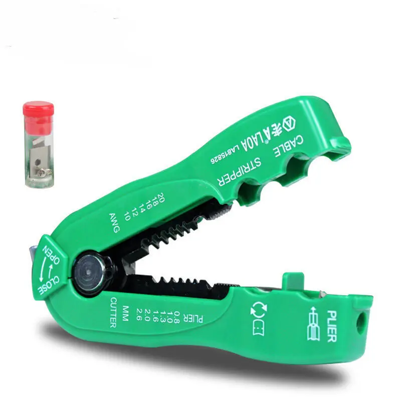 

LAOA multifunction wire cutter cable stripper line wire stripping crimp tool mini portable hand tools 0.8-2.6mm LA815826