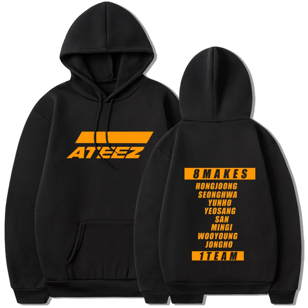 

Новые корейские пуловеры с капюшоном в стиле Kpop ATEEZ, женские объемные толстовки в стиле Харадзюку, осень-весна