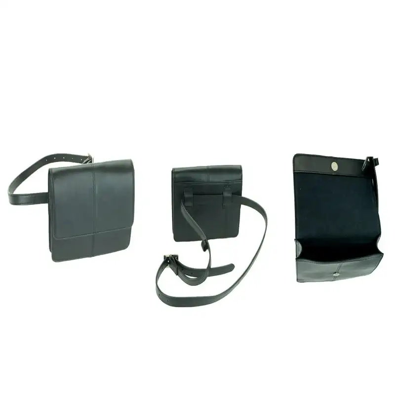 Fashionable Brown Genuine Leather 3/4 Flap Belt Bag - Three Zippers to Secure Your Belongings