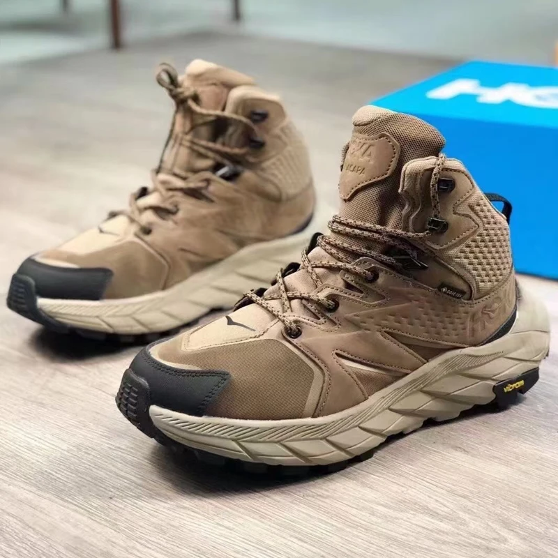 HOKA Anacapa Mid GTX Hiking Boots Men Outdoor Waterproof Trekking Shoes High Top Camping Adventure Boots Trail Running Sneakers