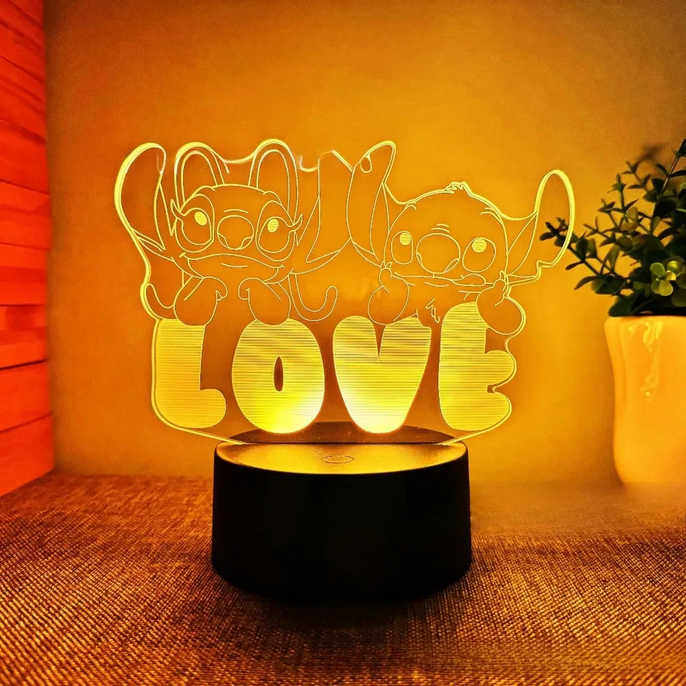 3D Стежок Ночник Аниме Персонаж Атмосфера Свет Милая Спальня Изголовье Кровати