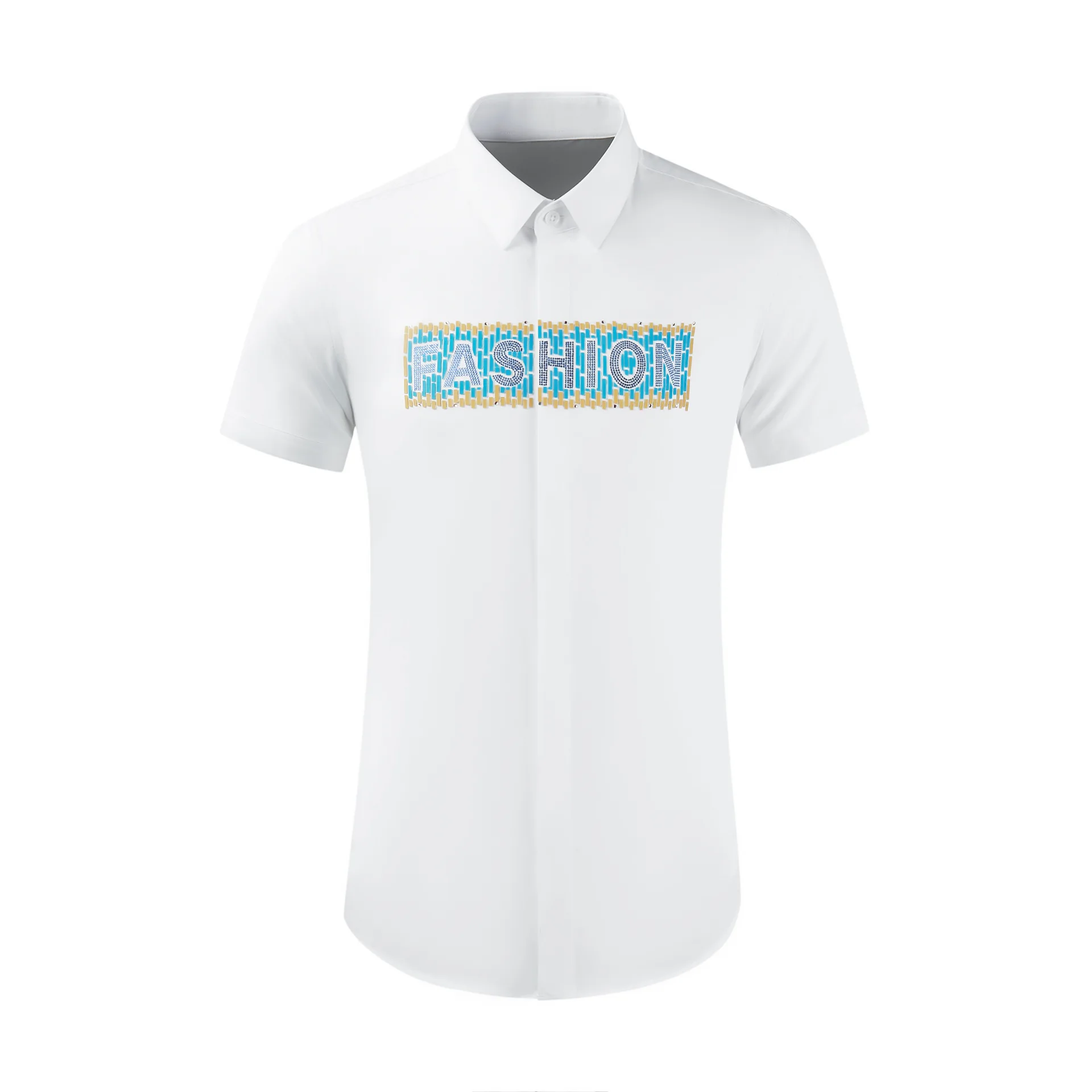 

Высококачественная Роскошная бижутерия, модная новинка, мужская рубашка с коротким рукавом, топы, модные повседневные мужские рубашки