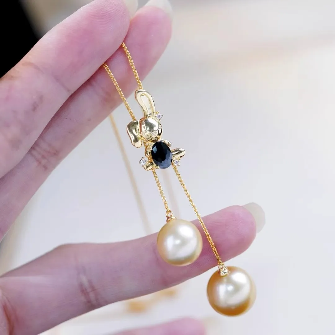 MeiBaPJ 10 мм натуральный золотой круглый жемчуг модный кулон ожерелье из