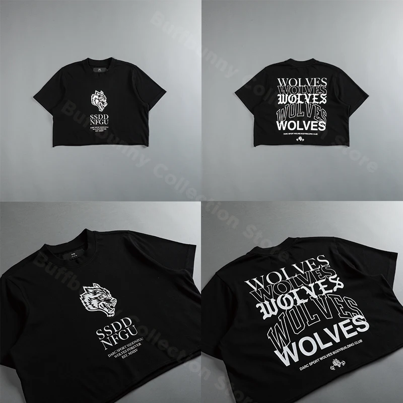 Darc Women Shirt Sports Crop Casual Black Tops She T-Shirt Fitness Cropped Pure Cotton Femme Running Gym Streetwear Loose Tee