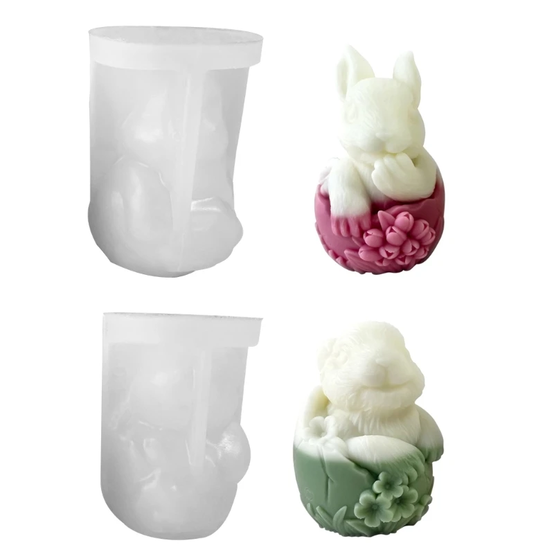 

3D Easter Rabbit Silicone Mold for DIY Hand-made Ornaments Mould Handicrafts Making Tool Baking Mold