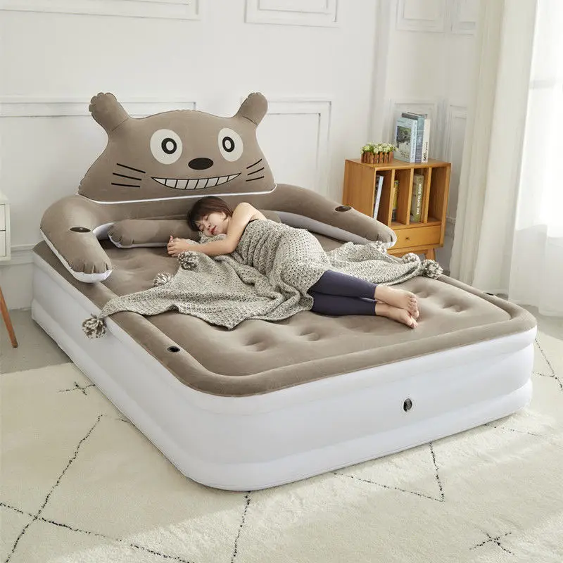 Inflatable mattress heightening home double thickened lovely cartoon bed portable single flush air cushion bed