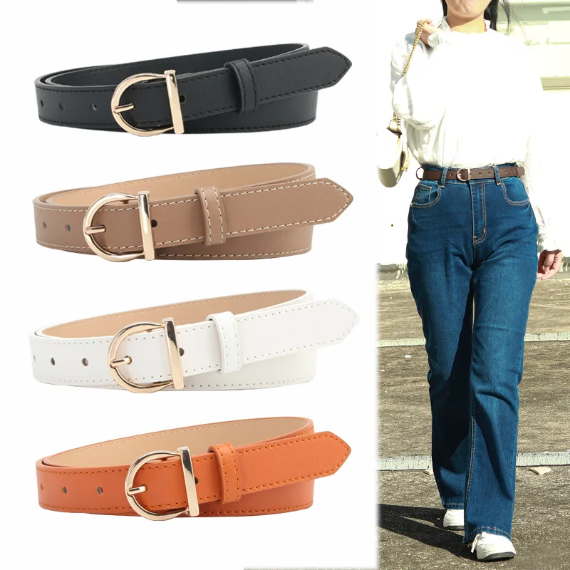 The new gold buckle luxury fashion ladies dress adornment belt belt with jeans suit