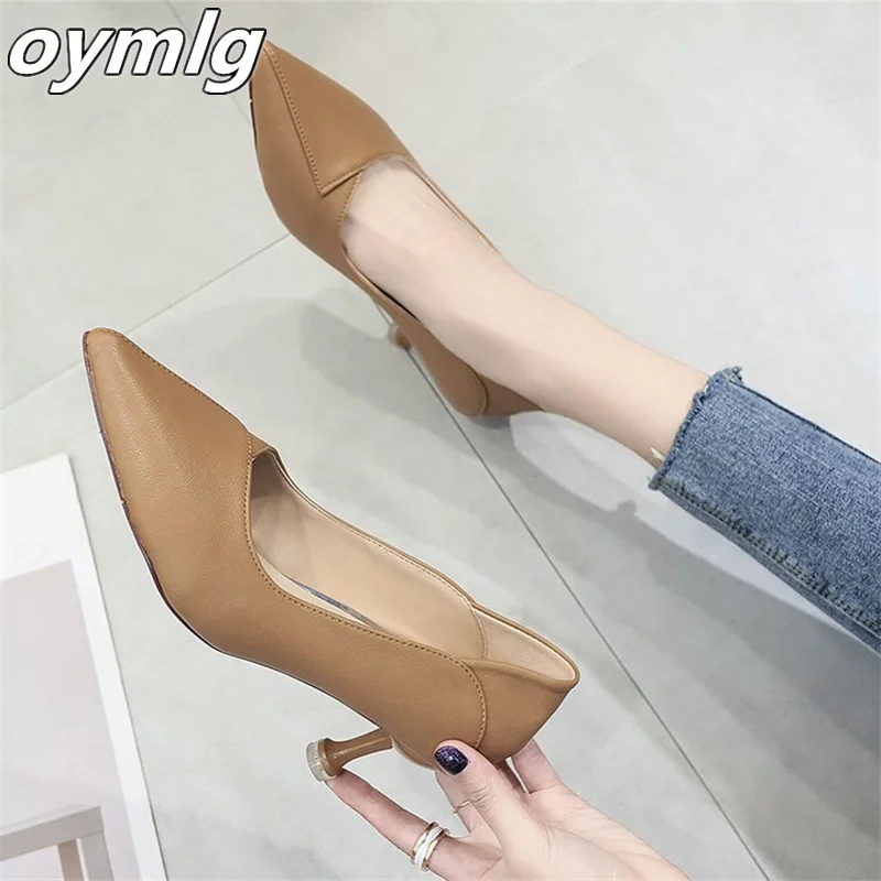 

High heels women's 2022 spring new casual mid-heel pointed toe women's shoes fashion and comfortable stiletto shoes small size