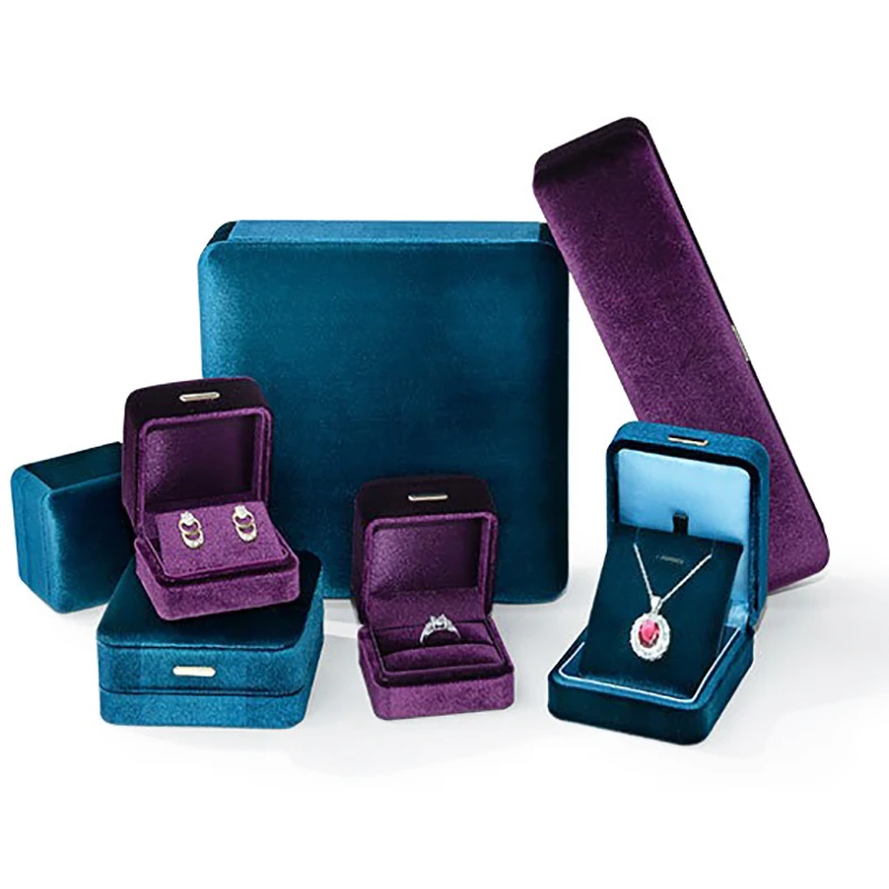 Роскошная бархатная полная шкатулка для драгоценностей кольцо серьги держатель