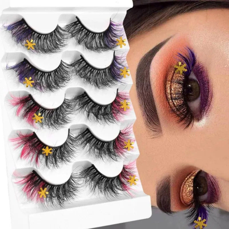 

5 пар, ресницы с блестками для макияжа, 20 мм