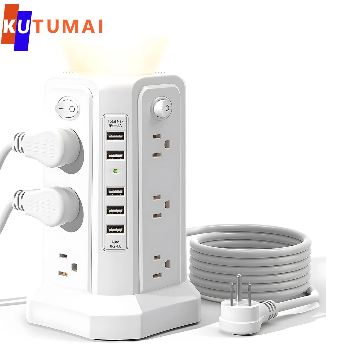 Мультиэлектрическая розетка 12 розеток 5 портов USB зарядка удлинитель 9 фута