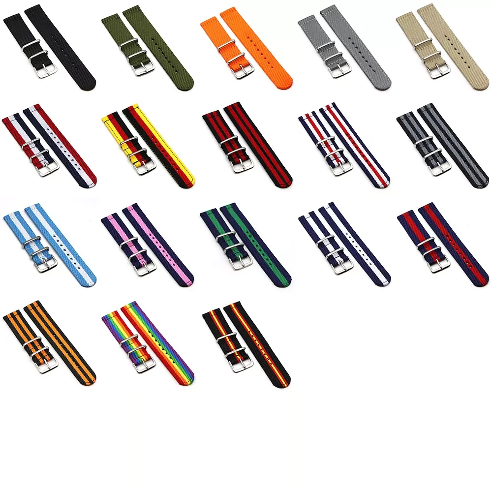 

20mm nylon watch strap 22mm watch band 18mm nato strap solid color Watch Belts For Samsung Gear S3 Frontier S2
