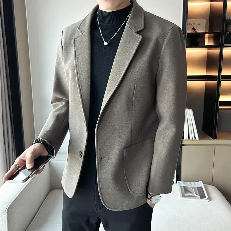 Пальто Slim Fit Trendy 2024 тонкий оригинальный винтажный мужской пиджак модный