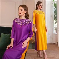 vestido de mujer robe longue femme satin muslim abaya dubai turkey long sleeve dress maxi dresses for women new clothing