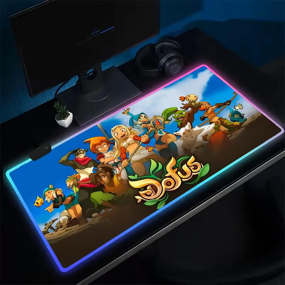 Фото Коврик для мыши DOFUS, игровой коврик для мыши в стиле аниме, светодиодные настольные коврики с подсветкой, резиновые настольные коврики XXL RGB №1