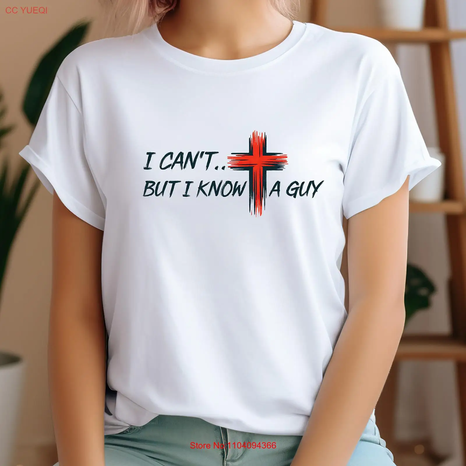 Хлопковая футболка &quotI Can't But I Know A Guy Jesus" NoEnName_Null
