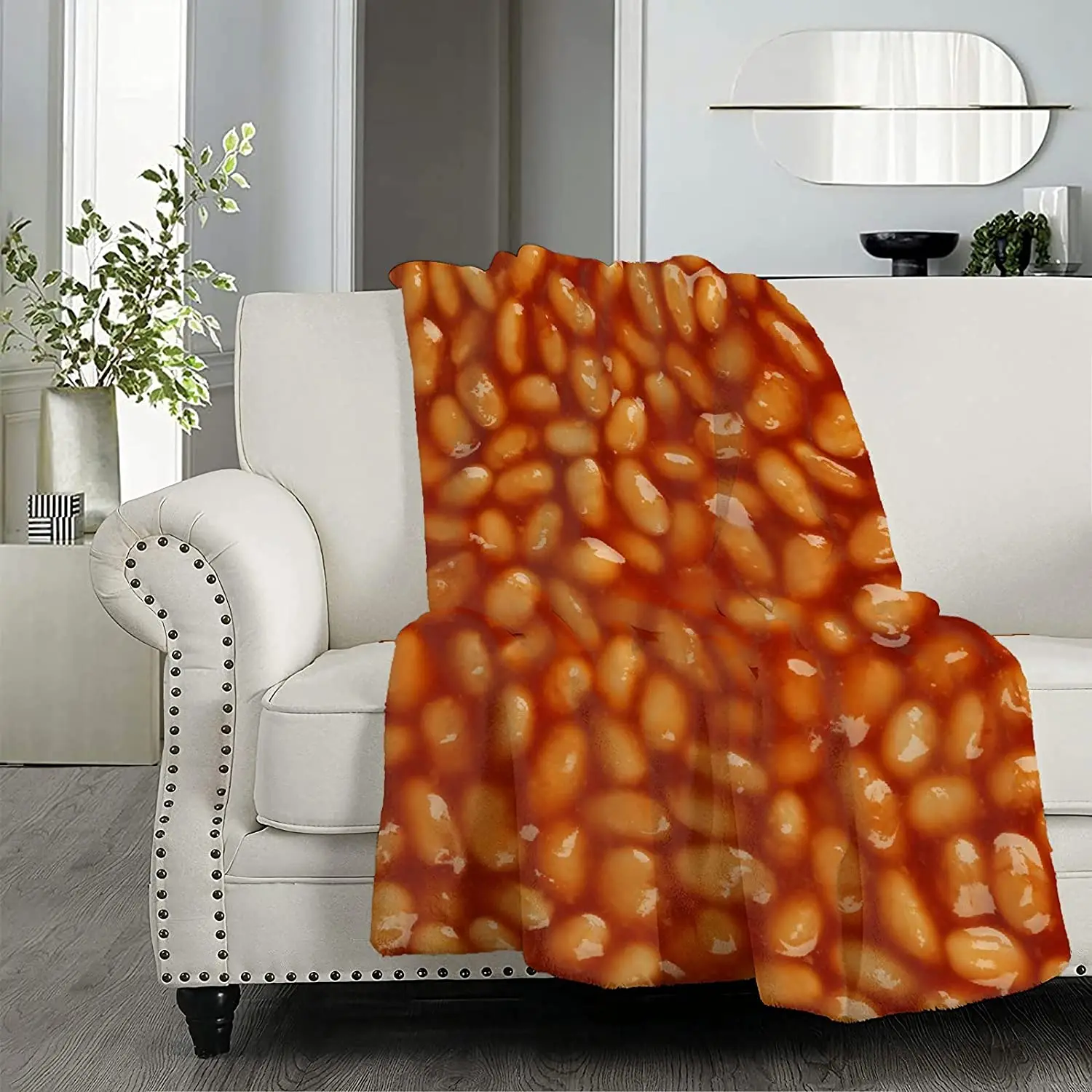 

Food Bean Blanket Cozy Soft Lightweight Flannel Throw Blanket for Bed Sofa Travel All Season 60"x50"