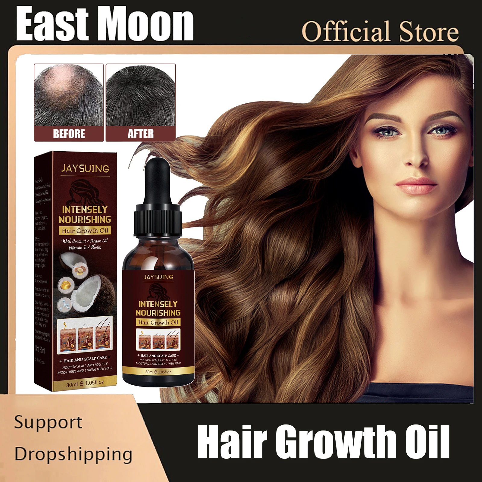 

Hair Growth Serum Nourish Scalp Strengthen Repair Dry Damaged Fast Regrowth Thicken Anti Hair Loss Treatment for Men Women 30ml