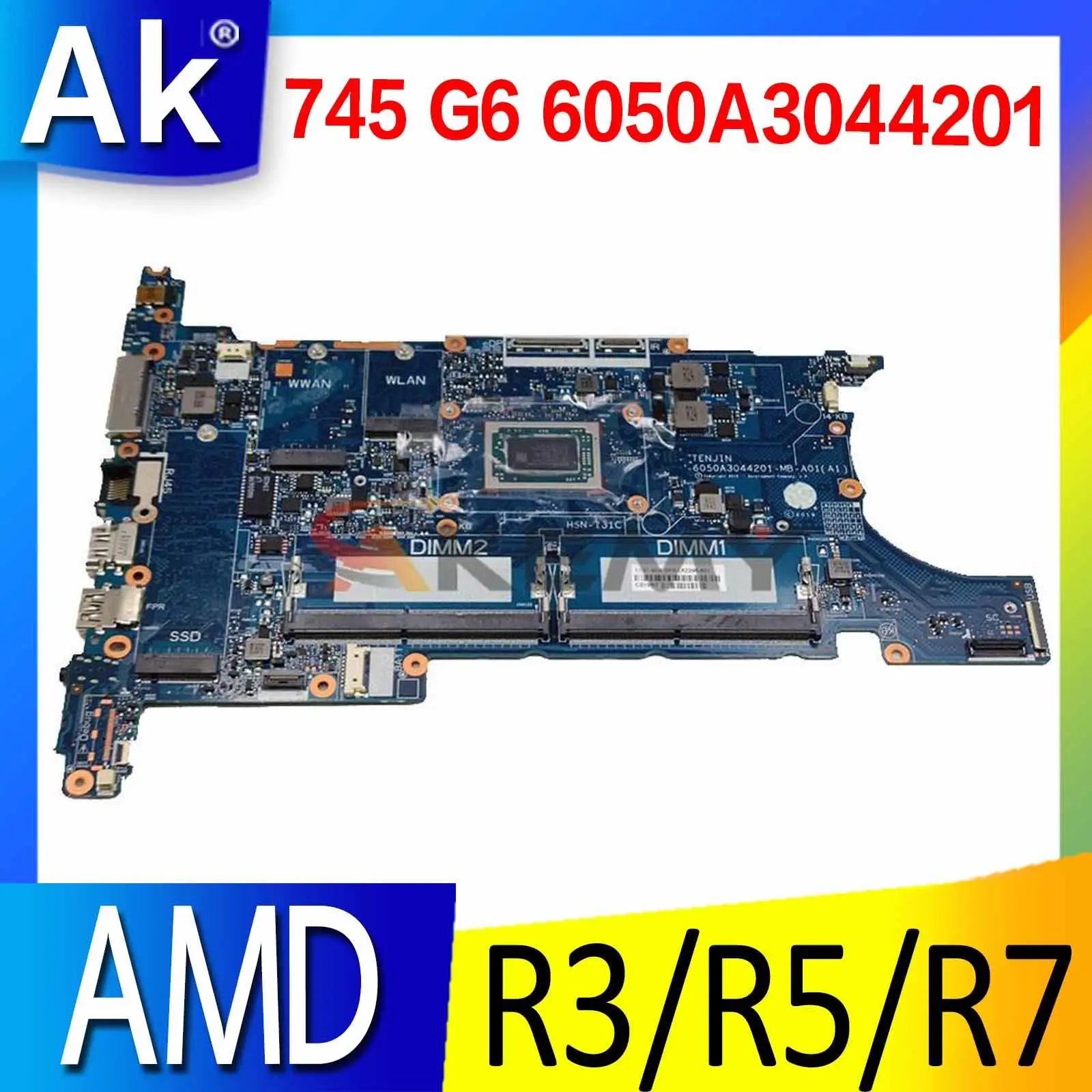 

Материнская плата для ноутбука HP EliteBook 745 G6 755 G6, материнская плата со стандартной искусственной кожей, AMDCPU 6050A3044201, материнская плата 100% ОК