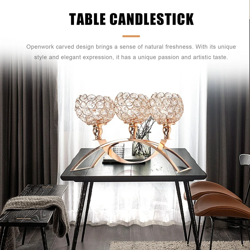 Акция! Хрустальные подсвечники 3 держателя железный подсвечник для журнального