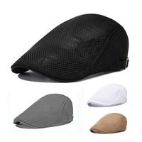 2022 mens spring and summer breathable mesh korean version solid color beret outdoor sports cool hat womens peaked cap fisherm