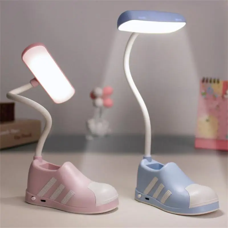 

Desktop Shoes Table Lamp Three Color Selection Convenient Durable Fall-proof Usb Charging Student Study Night Light Table Lamp