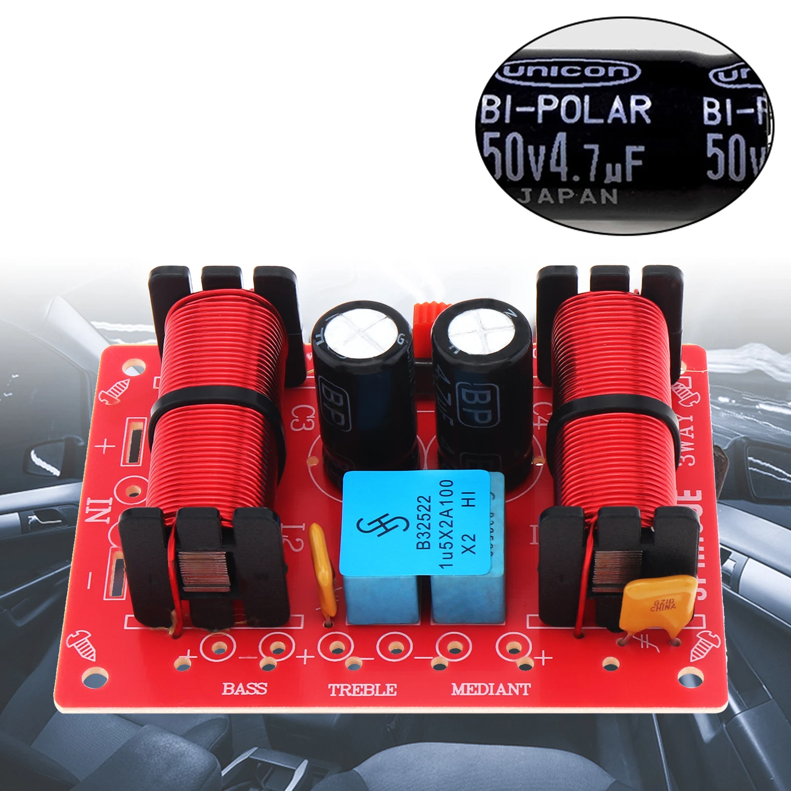 

150W 3 Way 12V Car Auto Speaker Unit HiFi Home Speakers Audio Frequency Divider Crossover Filters