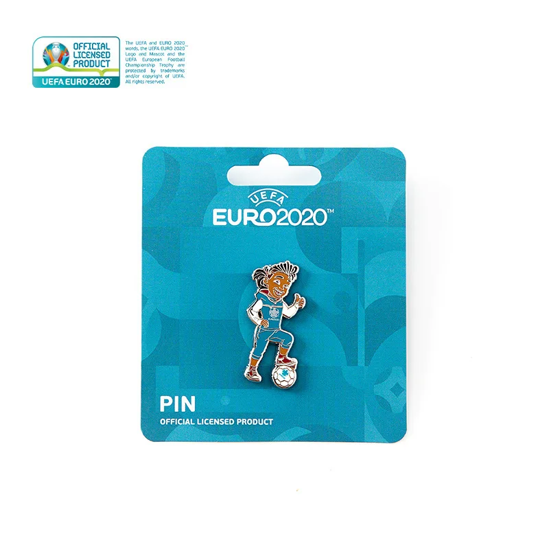 

Anti counterfeiting genuine 2021 European Cup mascot badge Brooch skillzy step on the ball praise