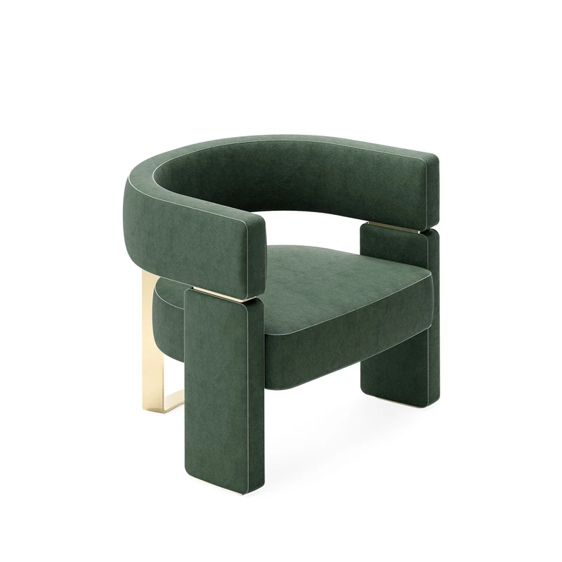 

Light luxury fabric sofa chair, minimalist modern living room balcony designer, casual chair, single person sofa, Fendi