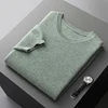 2023 Spring and Summer Men's Round Neck Knitted Short Sleeve T-shirt 100% Pure Wool Honeycomb Needle Fashion Versatile Coat Tops 2