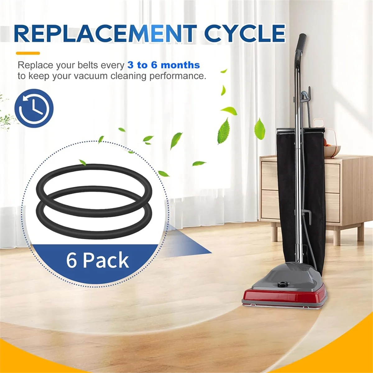 6 шт. вакуумный ремень 30563B круглые ремни для пылесоса вертикальный Sanitaire Eureka стиль